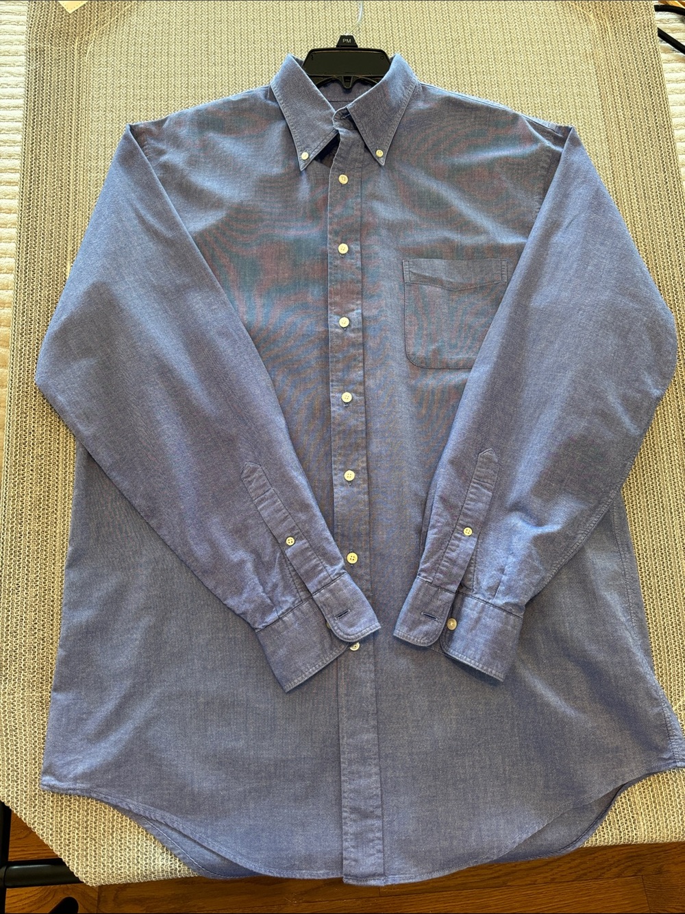 Lands' End Men's Long-Sleeve Button-Down Shirt in Blue